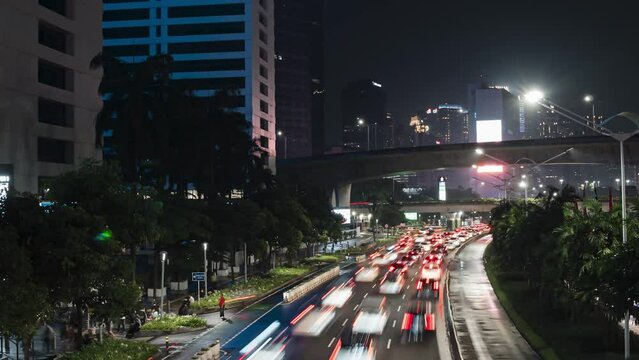 Rush Hour Traffic in Sudirman, Jakarta