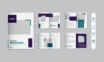 8 pages corporate modern brochure and company profile, magazine, portfolio template design