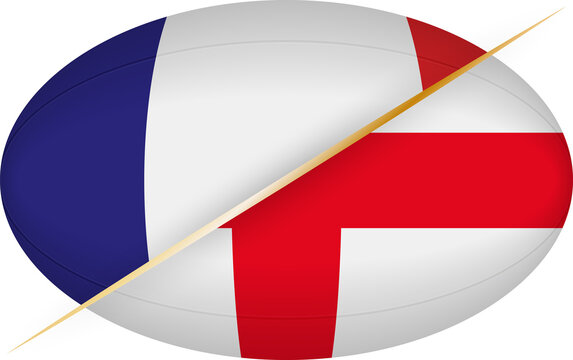 France Vs England Icon In The Shape Of A Rugby Ball