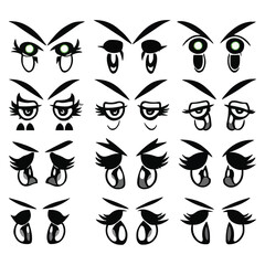 Set of eyes expressions vector file