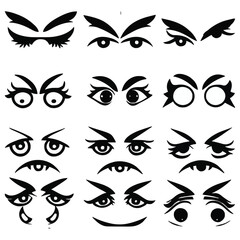 Set of eyes expressions vector file