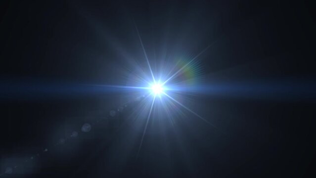 Optical lens flare effect. 4K resolution. Very high quality and realistic.on black background