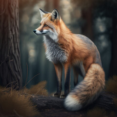 Fototapeta premium red fox in the forest