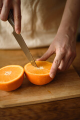 2 orange halves, ready to cook