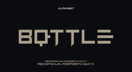 bottle Abstract Fashion Best font alphabet. Minimal modern urban fonts for logo, brand, fashion, Heading etc. Typography typeface uppercase lowercase and number. vector illustration full Premium look