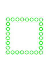 quadratischer rahmen aus grünen elementen