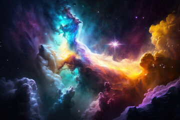 Obraz na płótnie Canvas Galaxy Background and Many Stars - Generative AI