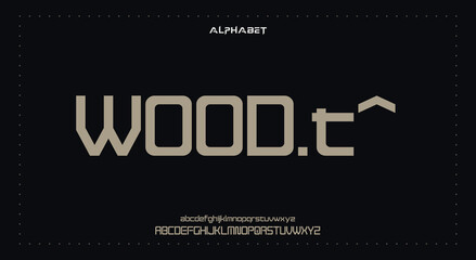 WOOD.TAbstract Fashion Best font alphabet. Minimal modern urban fonts for logo, brand, fashion, Heading etc. Typography typeface uppercase lowercase and number. vector illustration full Premium look