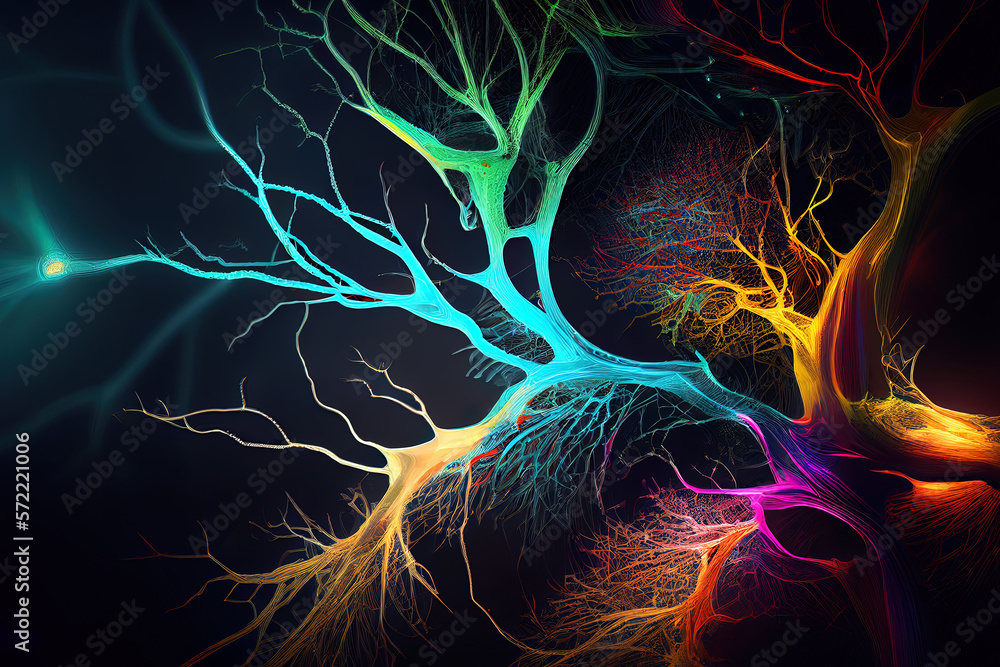 Poster abstract neural background. generative ai