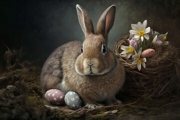 Easter bunny. AI generated,