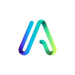 Obraz premium Ribbon font alphabet, English uppercase 3d letter A, vector illustration 10EPS