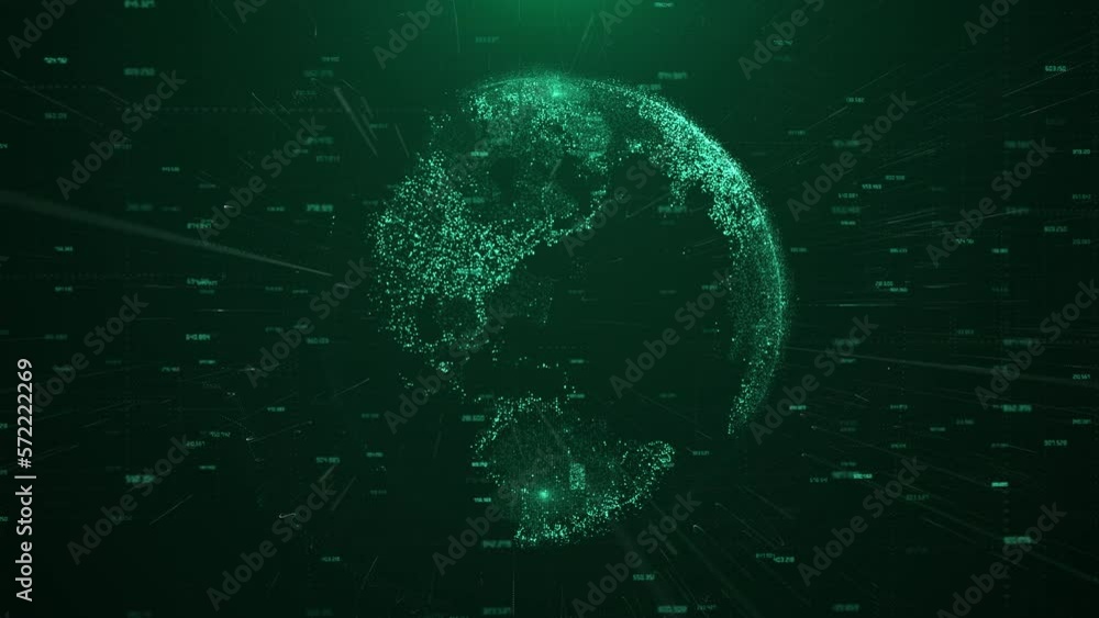 Aufkleber earth map digital connection and social network. global world communications data. blockchain techno