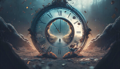 time loop, concept - obrazy, fototapety, plakaty