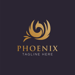 Phoenix logo design template. Vector Illustration
