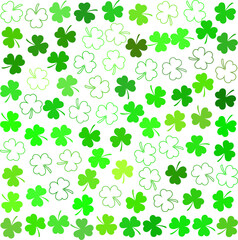 Green clover or shamrock pattern background for St. Patrick's Day.	
