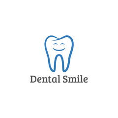 A dental vector illustration of a smiling tooth