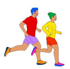 Girl and boy running together (2)