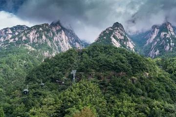Crédence de cuisine en verre imprimé Monts Huang Anhui huangshan mountain scenery