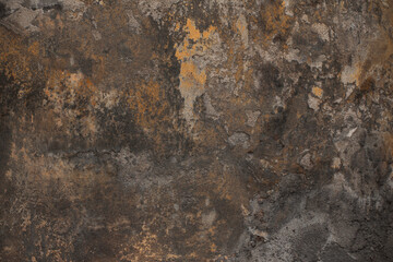 Old grunge background. Dark brown concrete wall