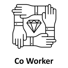Co worker vector icon easily modify

