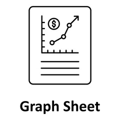 Graph sheet vector icon easily modify

