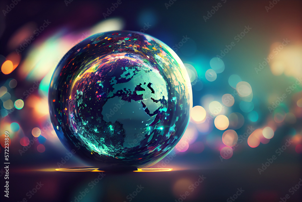 Aufkleber Beautiful abstract world on a bright bokeh background.
