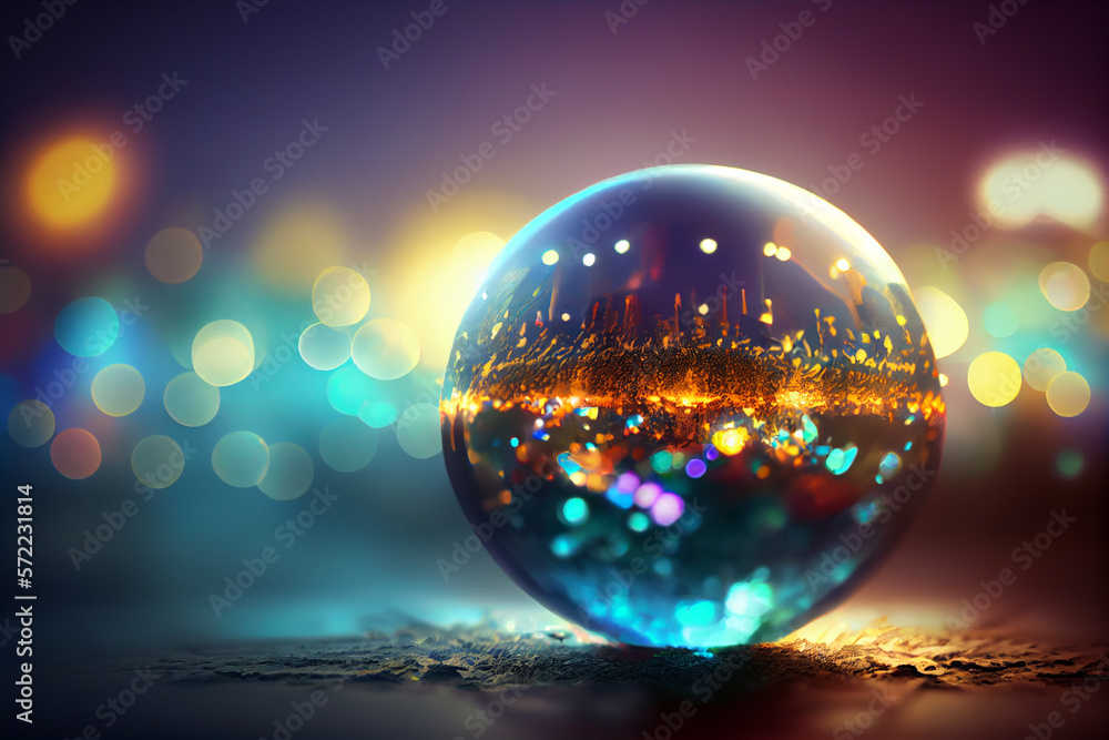 Aufkleber Beautiful abstract world on a bright bokeh background.