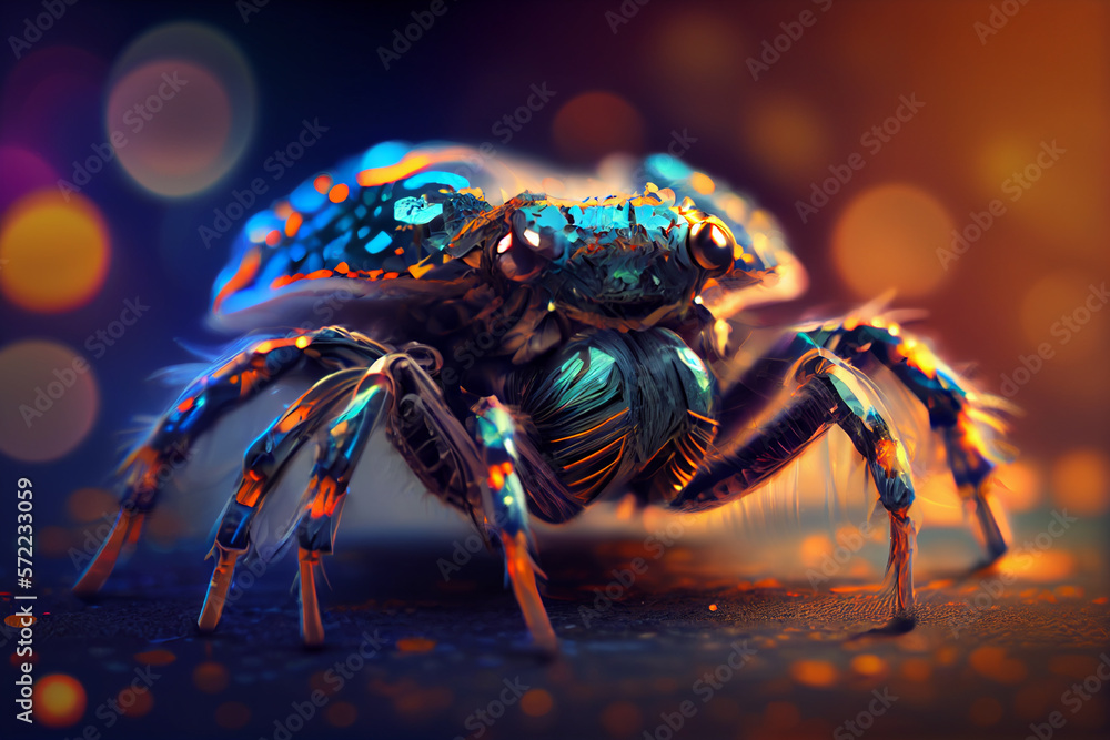 Aufkleber Beautiful abstract bug on a bright bokeh background