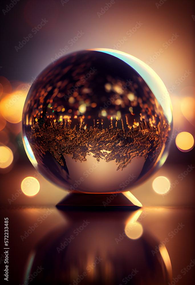 Poster beautiful abstract world on a bright bokeh background