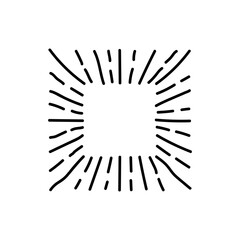 Sun burst vintage shapes of sun ray frames retro vector design elements