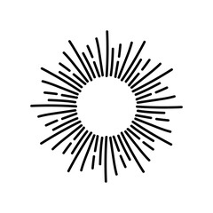 Sun burst vintage shapes of sun ray frames retro vector design elements