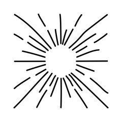 Obraz premium Sun burst vintage shapes of sun ray frames retro vector design elements