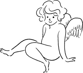天使のベクター線画