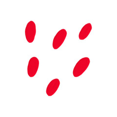 red_acrylic_hand drawing_rain drop pattern