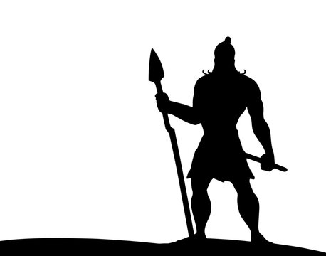 recommend clip art: ancient asian warrior soldier man, silhouette