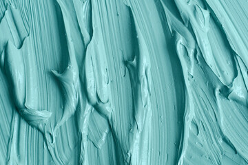 Blue bentonite facial clay (alginate modeling mask, face cream, body wrap) texture close up,...