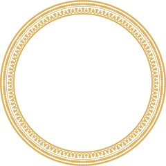 Vector round gold seamless classic byzantine ornament. Infinite circle, border, frame Ancient Greece, Eastern Roman Empire. Decoration of the Russian Orthodox Church..