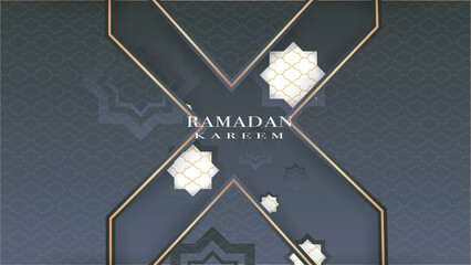 Islamic greetings ramadan kareem card design template background.