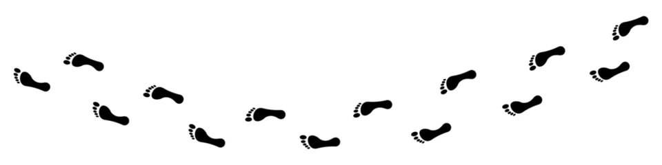 Fotobehang Human foot step different vector icon. Footprint barefoot and footwear illustration. © Yaroslav