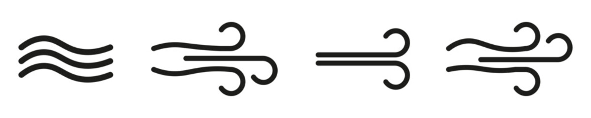 Wind in simple style on white background. Wind vector icon for meteorology.