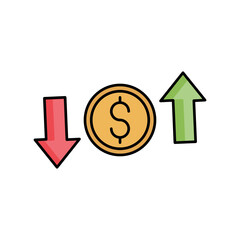 Dollar valuation vector icon easily modify


