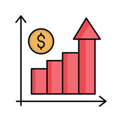 Growth business vector icon easily modify

