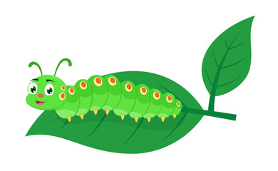 Cute cartoon caterpillar illustration vector