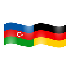 National flags of Azerbaijan and Germany