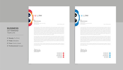 Creative letterhead format template, business style letterhead design template. Company letterhead template designs. Letterhead, flyer template.
