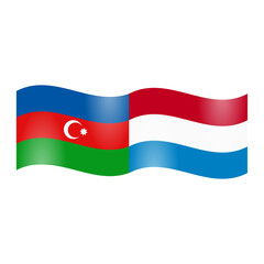 National flags of Azerbaijan and Luxembourg