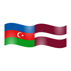 National Flags Azerbaijan and Latvia