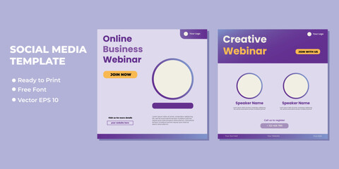 Editable minimal square banner template. Suitable for social media post and web internet ads. Vector illustration with photo college