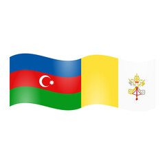 National flags of Azerbaijan and Vatican