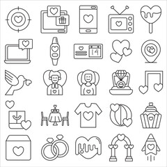 Love and valentine icon set vector illustration. Suitable for sticker pack, graphic design elements, logo and mobile application element graphic